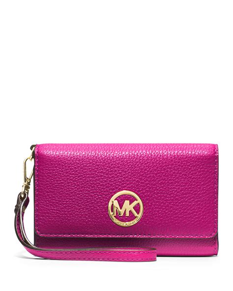 michael kors purple wristlet|michael kors oversized wallet.